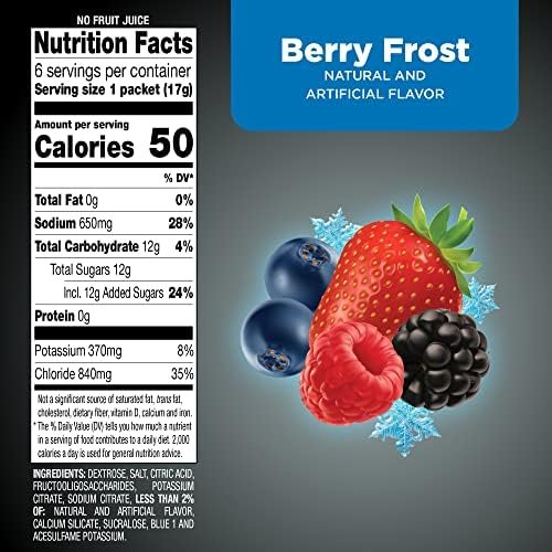 Amazon Basic Care Advantage Care Electrolyte Powder Packets for Rehydration, Berry Frost, 6 Count - Image 5