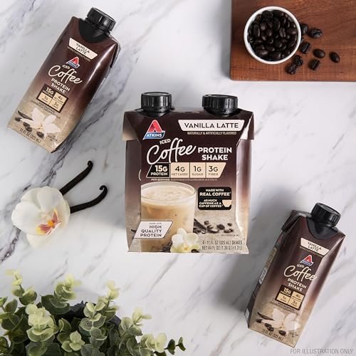 Atkins Iced Coffee Vanilla Latte Protein Shake, 15g Protein, Low Glycemic, 4g Net Carb, 1g Sugar, Keto Friendly, 12 packs of 11 fl Oz - Image 5