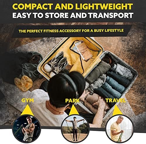 Long Resistance Bands for Working Out Men and Women - Set of 5 Pull-Up Bands, Rubber Handles and Door Anchor - Workout Bands Resistance for Men - Exercise Bands Resistance Bands Set - Image 8