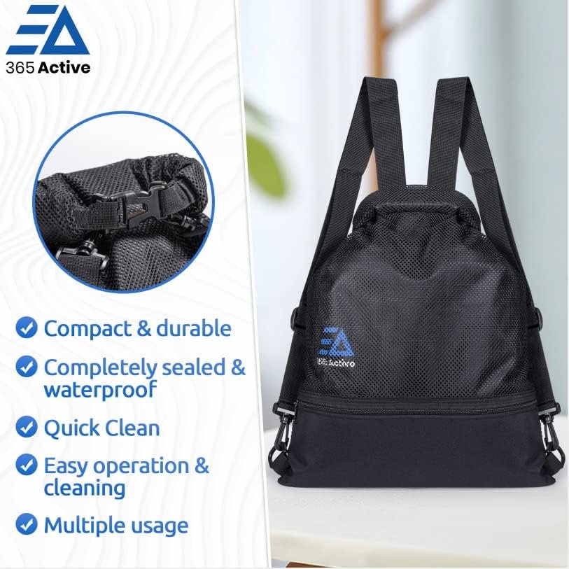 Waterproof Wet Dry Mesh Bag - Versatile Gym, Swim, Beach & Travel Backpack with Wet Compartment - Ideal for Hiking, Kayaking, Camping Accessories - 365 FINN - Image 3