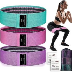 Renoj Resistance Bands, Exercise Workout Bands for Women and Men, 3 Set of Stretch Bands for Booty Legs for Yoga Starter, Pilates Flexbands