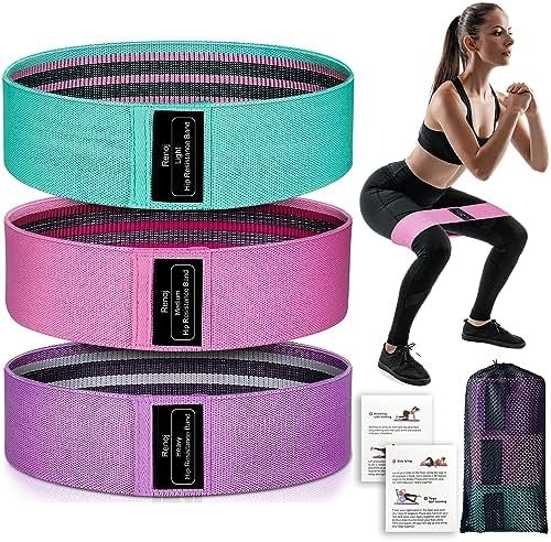 Renoj Resistance Bands, Exercise Workout Bands for Women and Men, 3 Set of Stretch Bands for Booty Legs for Yoga Starter, Pilates Flexbands