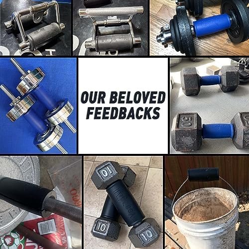 Yes4All Thick Dumbbell Handles Grips, Firm Rubber Barbell Grips, Great for Increasing Forearm Strength, Weightlifting, Muscle Building, Cable Attachments - Image 8
