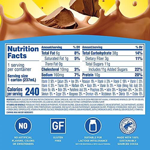 Carnation Breakfast Essentials Ready to Drink with Fiber, Rich Milk Chocolate, 8 FL OZ Carton (Pack of 24) (Packaging May Vary) - Image 3